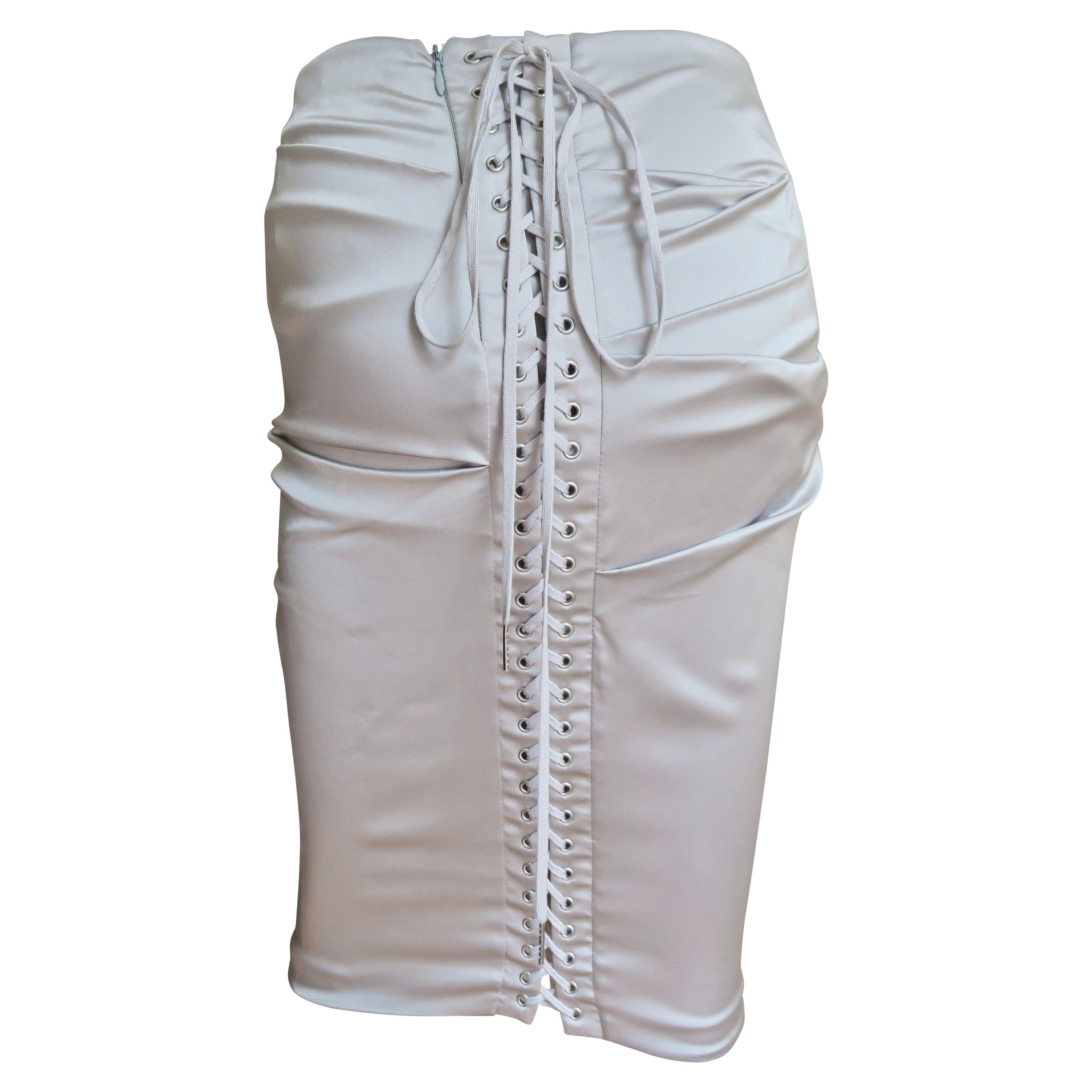 Dolce & Gabbana Lace up Silk Skirt