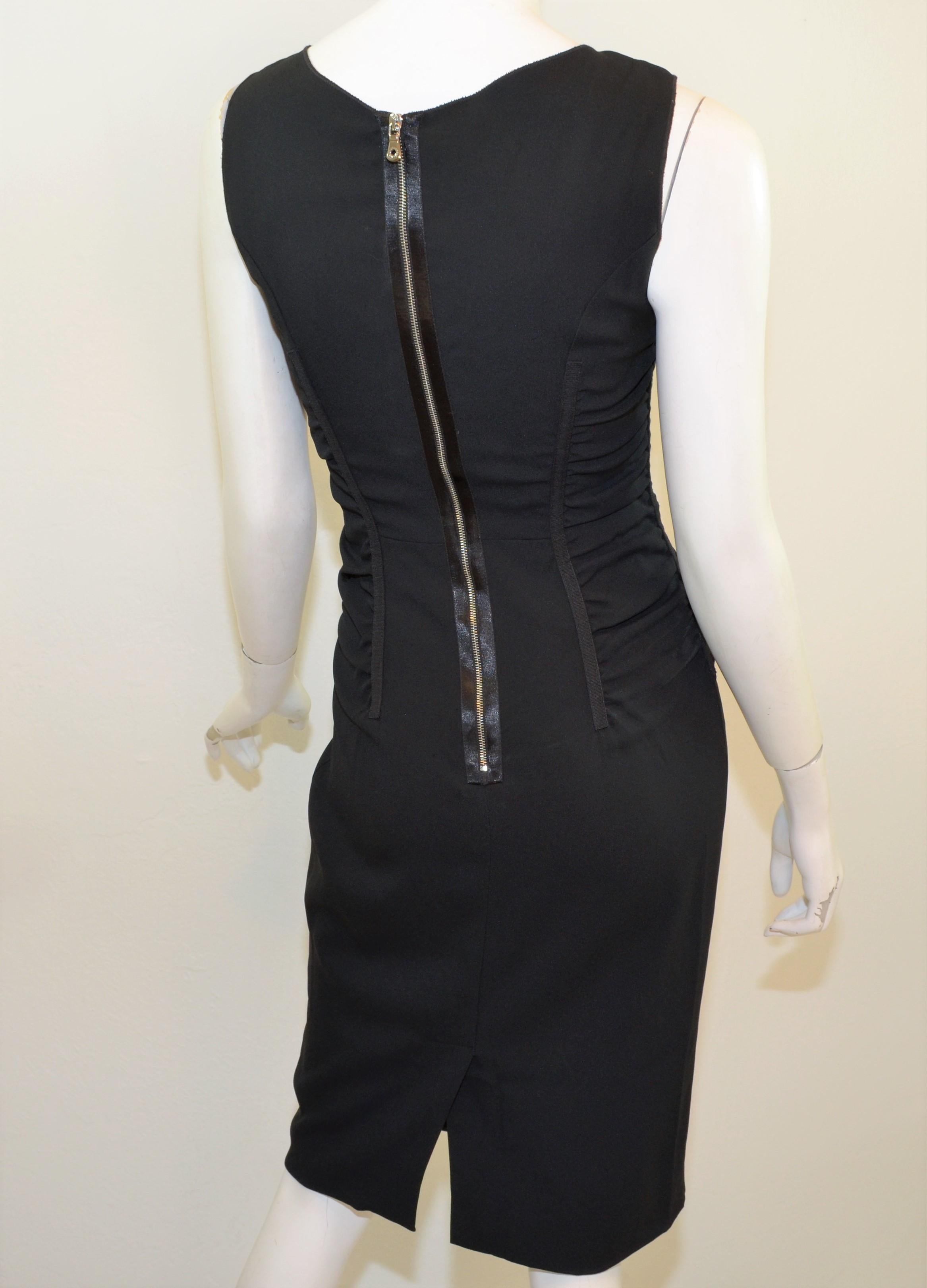 Dolce & Gabbana Ruched Little Black Dress In Excellent Condition In Carmel, CA