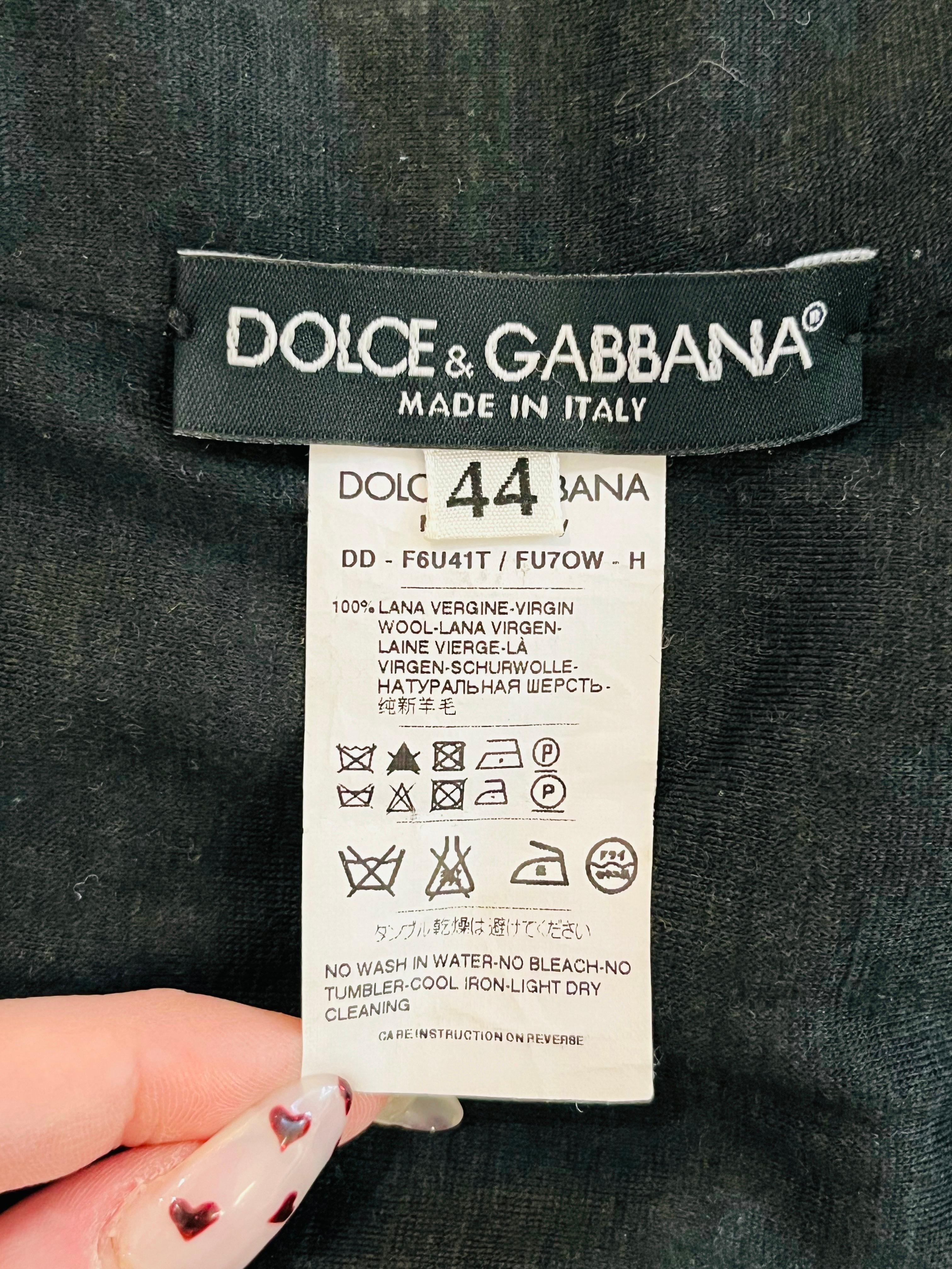 Dolce & Gabbana Ruched Wool Dress For Sale 1