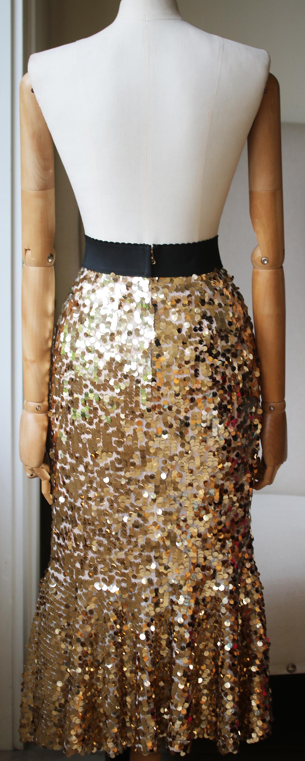 Dolce & Gabbana Ruffled Sequined Tulle Skirt In Excellent Condition In London, GB