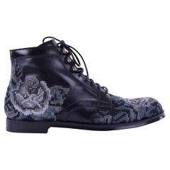 Dolce & Gabbana - RUNWAY Baroque Embroidery Boots Black EUR 41.5