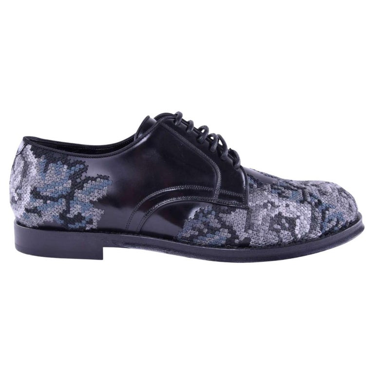 Dolce & Gabbana Black Gold Embroidery Crystal Boots Shoes