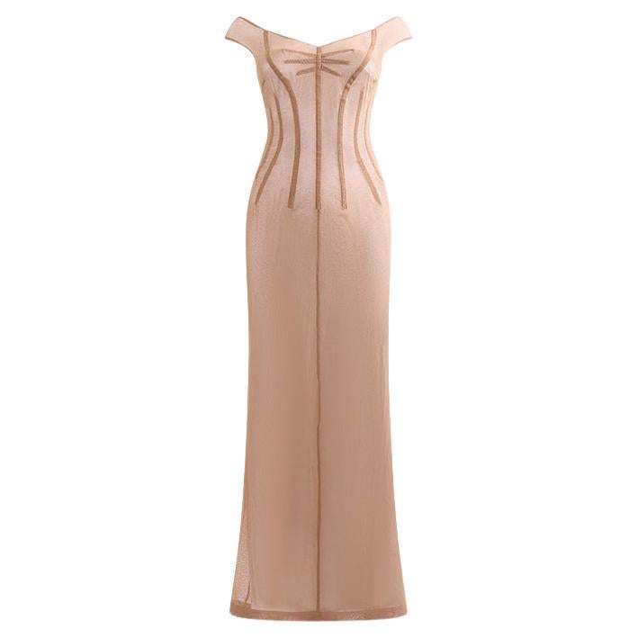 Dolce & Gabbana Runway Beige Dress 1998SS For Sale