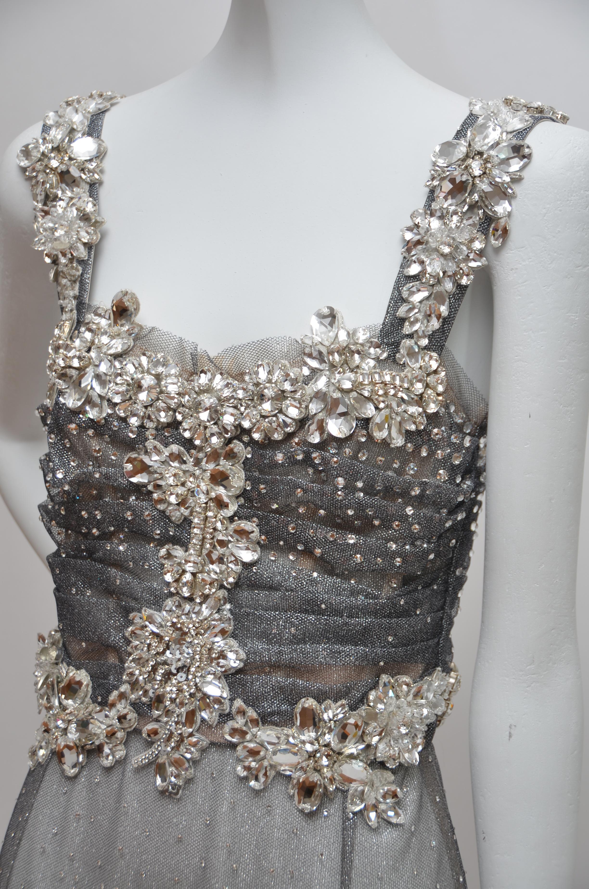 Dolce & Gabbana Runway Crystals Embellished Mermaid Dress  SZ38 Retailed $32, 000 In Excellent Condition In New York, NY