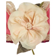 Dolce&Gabbana 2000 Laufsteg-Accessoire PaleSilkRoseFlower Manschettenknöpfe oder Boutonniere