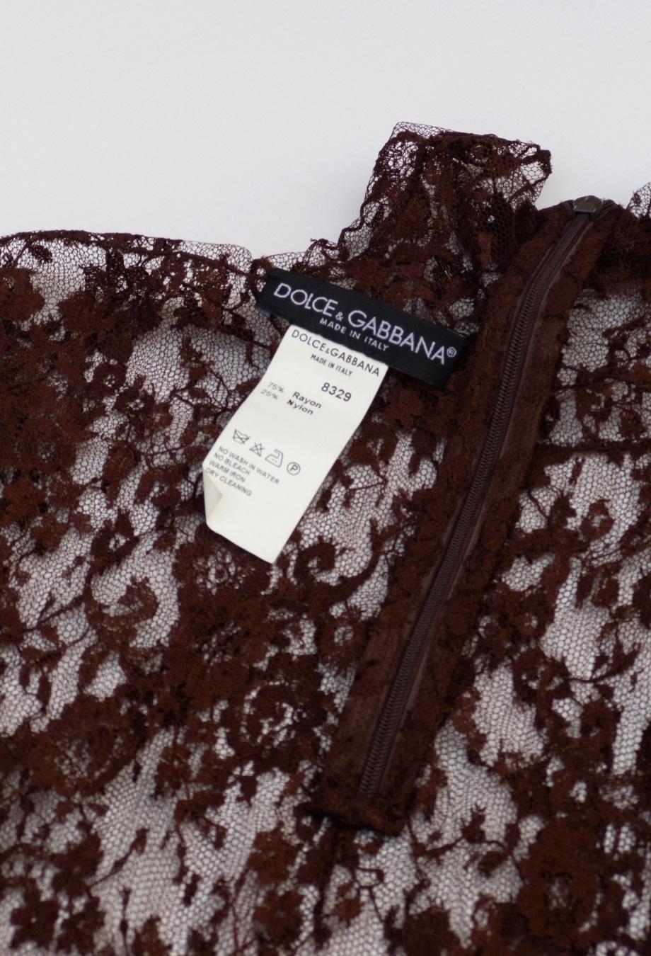 Dolce & Gabbana Runway FW 2001 Seen On Britney Spears Lace Tunic Top Archival For Sale 4