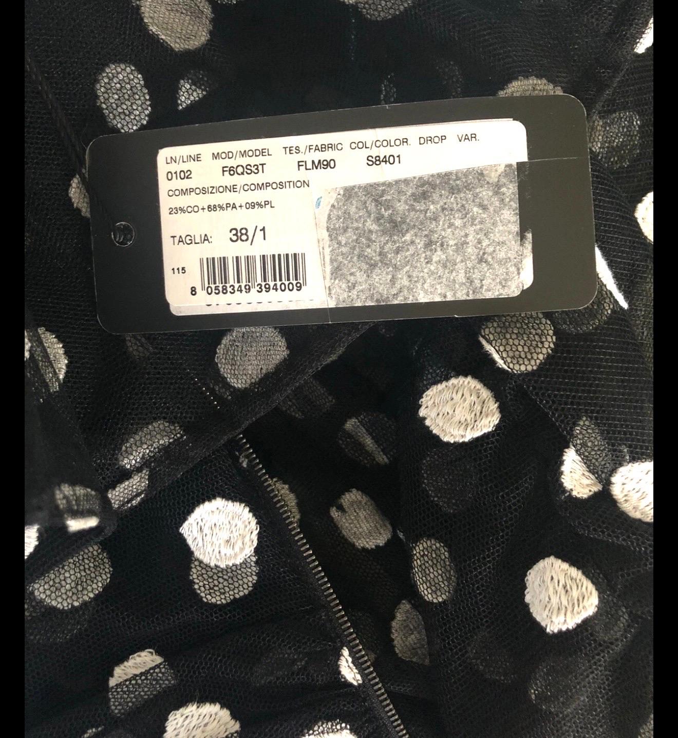 DOLCE & GABBANA Vestito midi in tulle ricamato a pois per la sfilata P/E 2015 in vendita 2