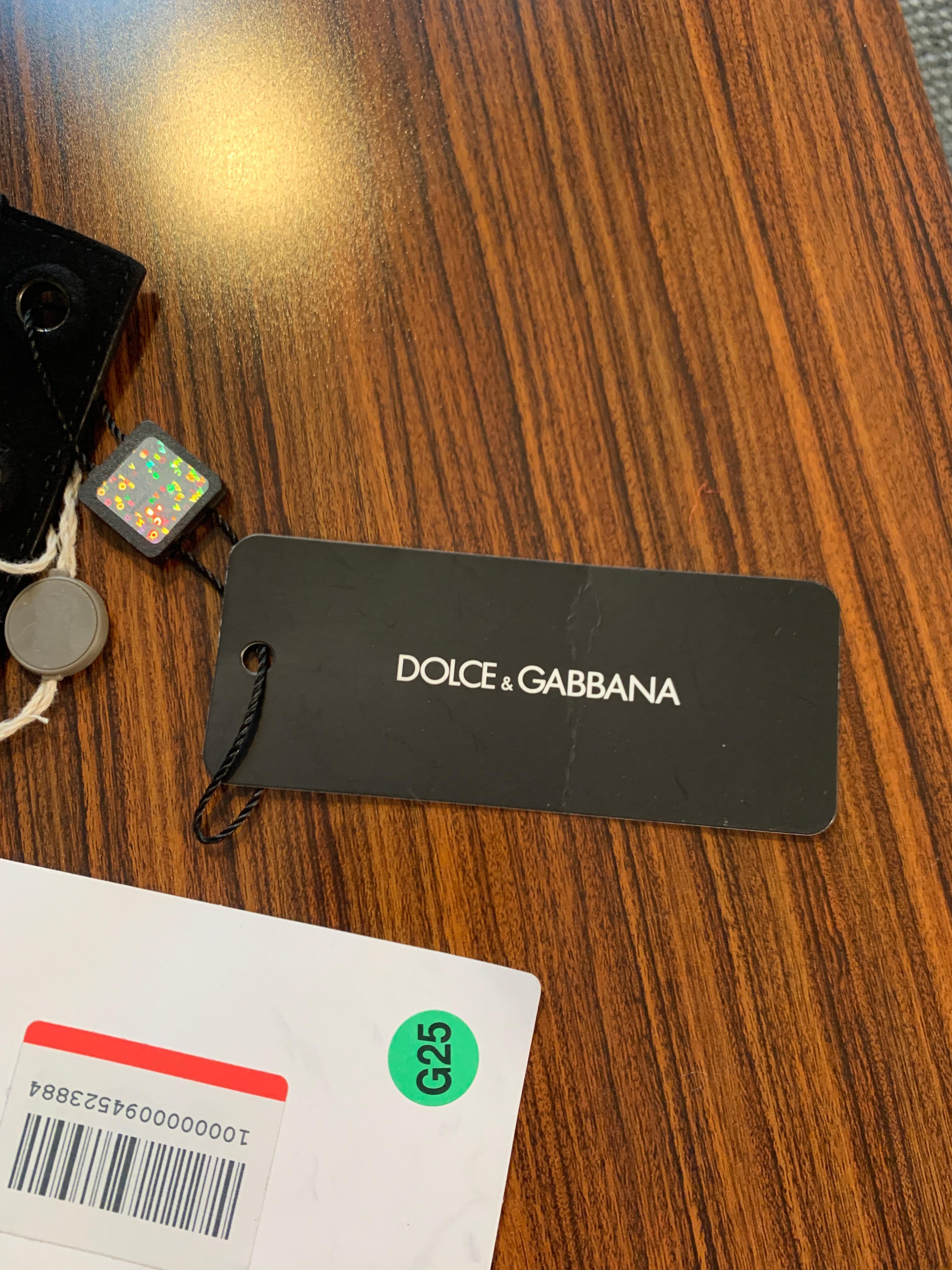 Dolce & Gabbana Runway Sacred Heart Embellished Black Suede Passamenterie Belt 6