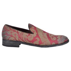 Dolce & Gabbana - Runway - Slipper en soie baroque rouge or EUR 41,5