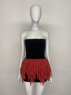Dolce & Gabbana S/S 1991 black ruffled tube dress