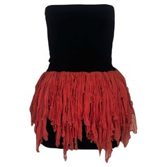 Dolce & Gabbana S/S 1991 black ruffled tube dress