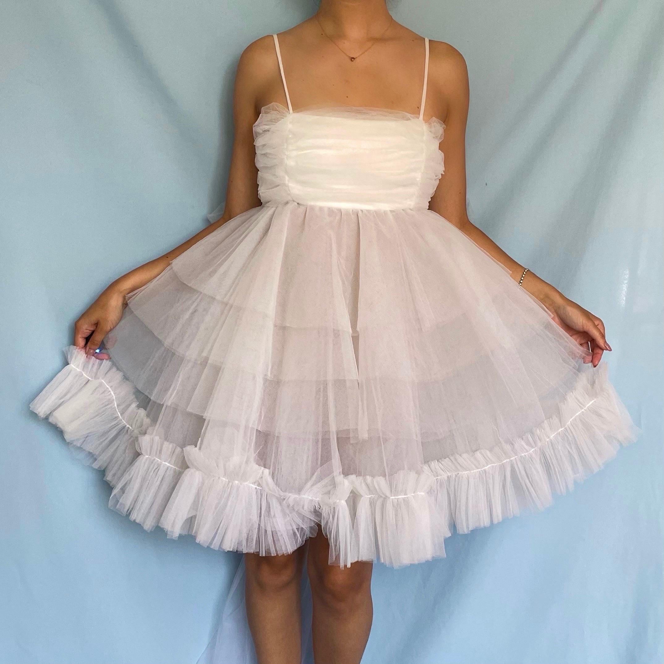 tulle dress runway