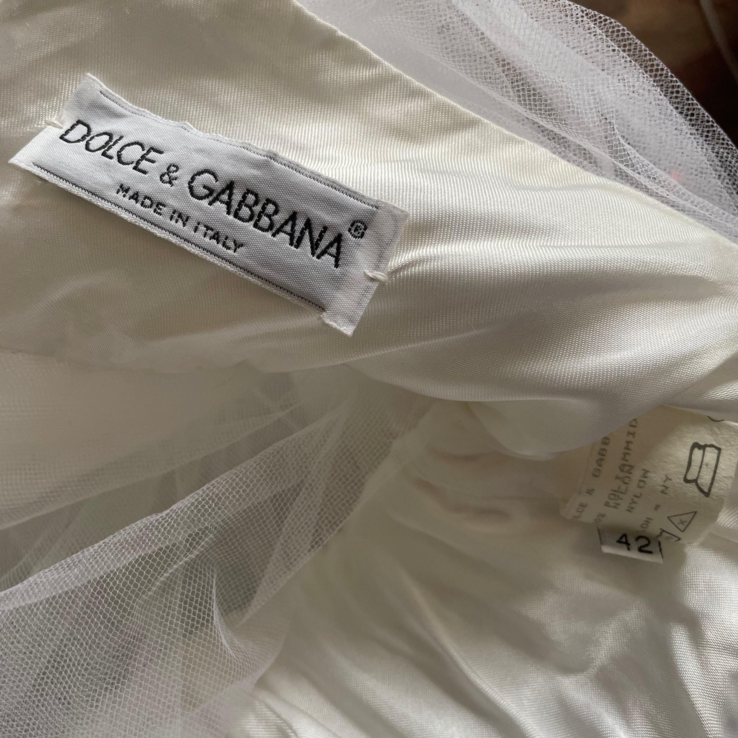 Women's Dolce & Gabbana S/S 1992 Runway White Tulle Ballerina Mini Dress