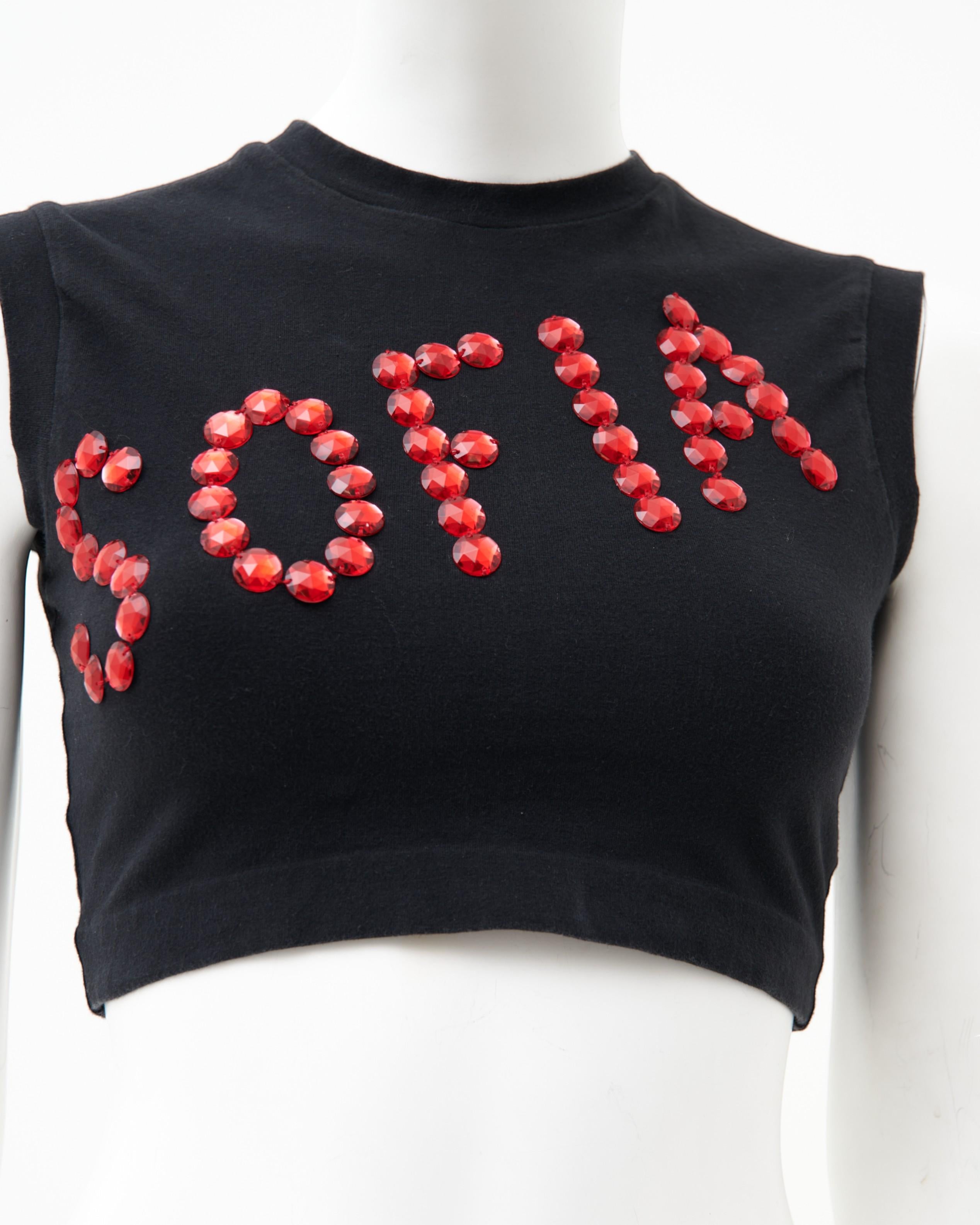 Dolce & Gabbana S/S 1992 “SOFIA” Embellished black top in vendita 1