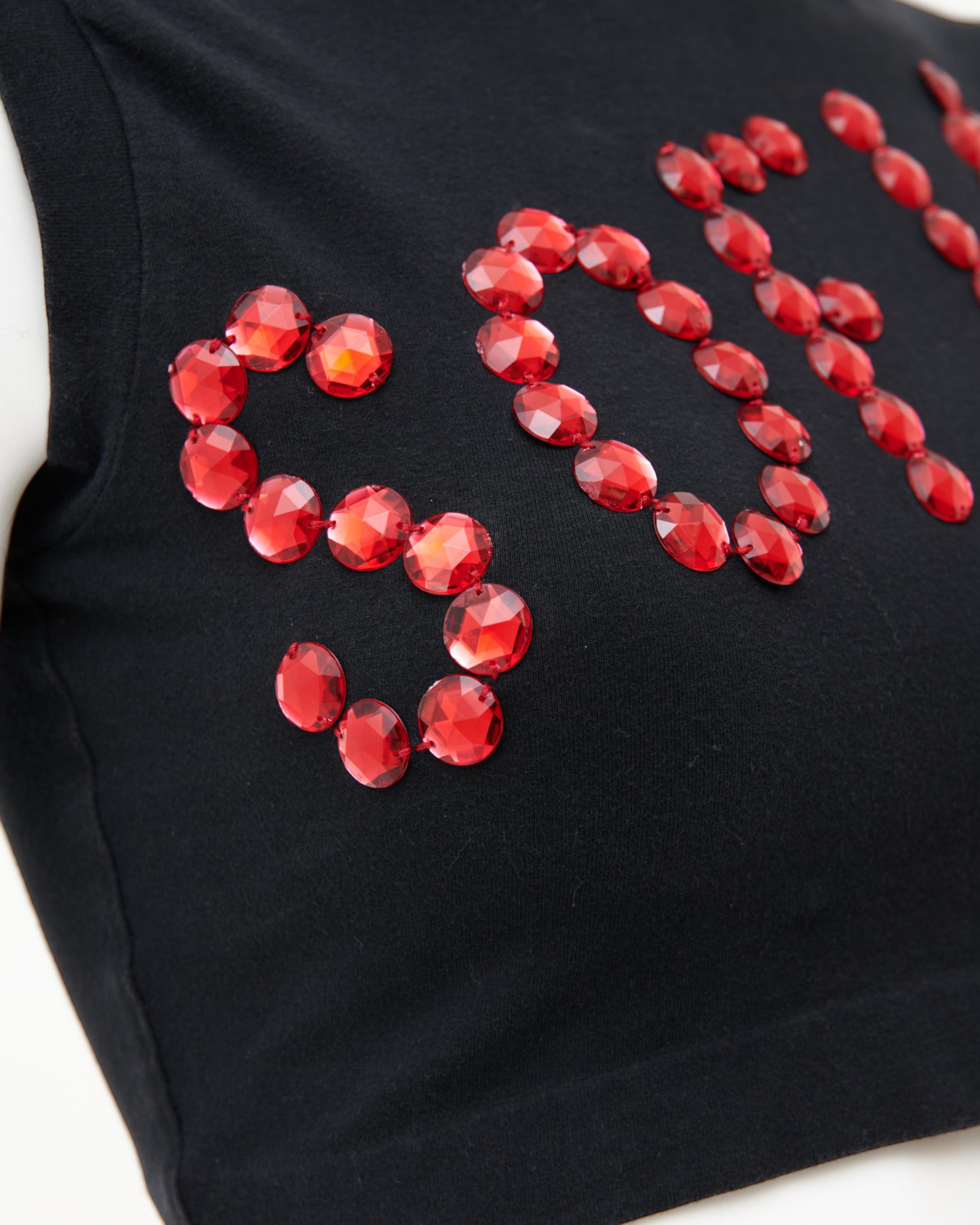 Dolce & Gabbana S/S 1992 “SOFIA” Embellished black top in vendita 2