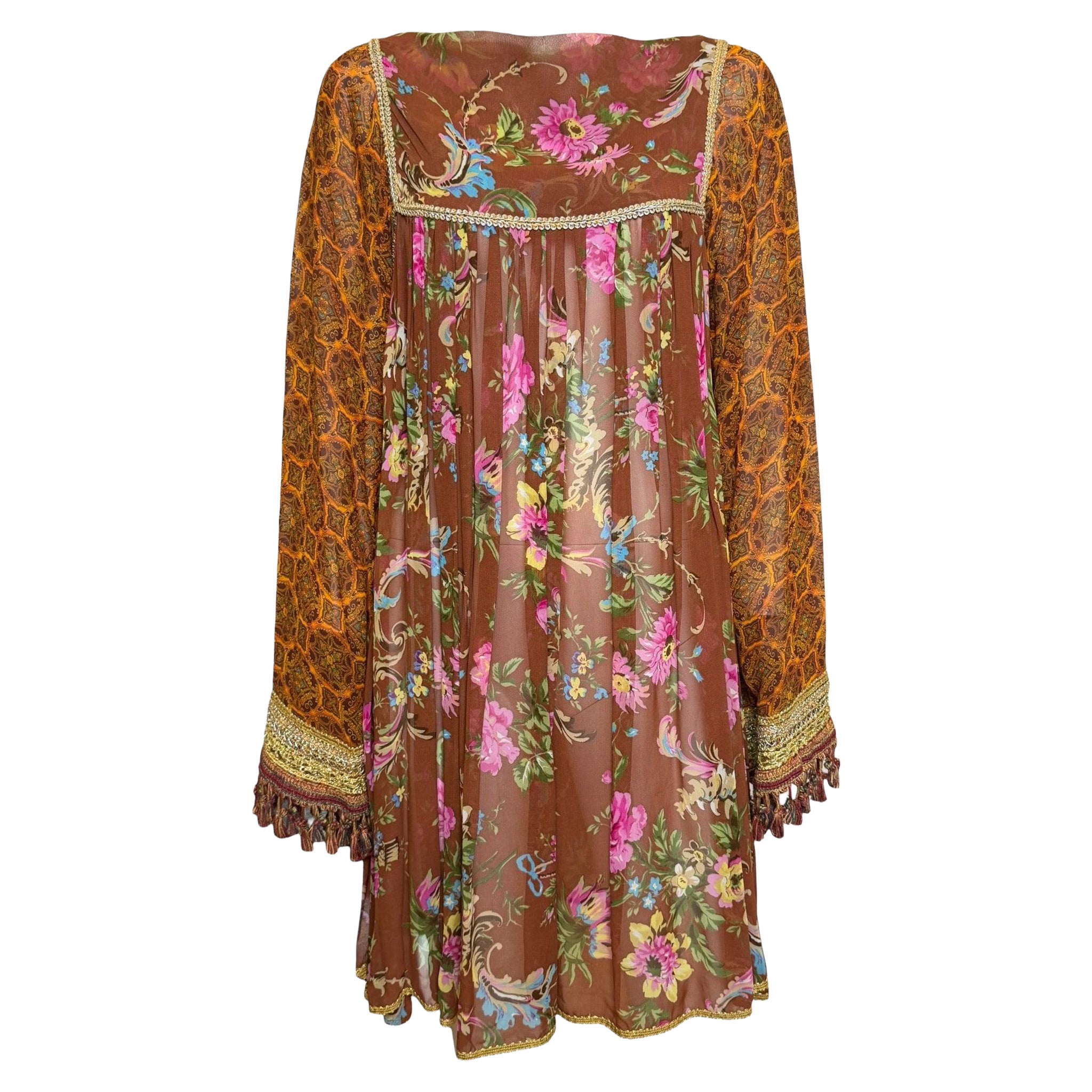 Dolce & Gabbana S/S 1993 Mixed Print Bohemian Dress