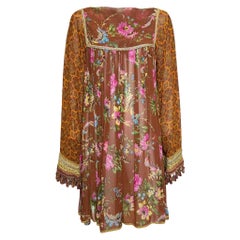 Dolce & Gabbana S/S 1993 Mixed Print Bohemian Dress