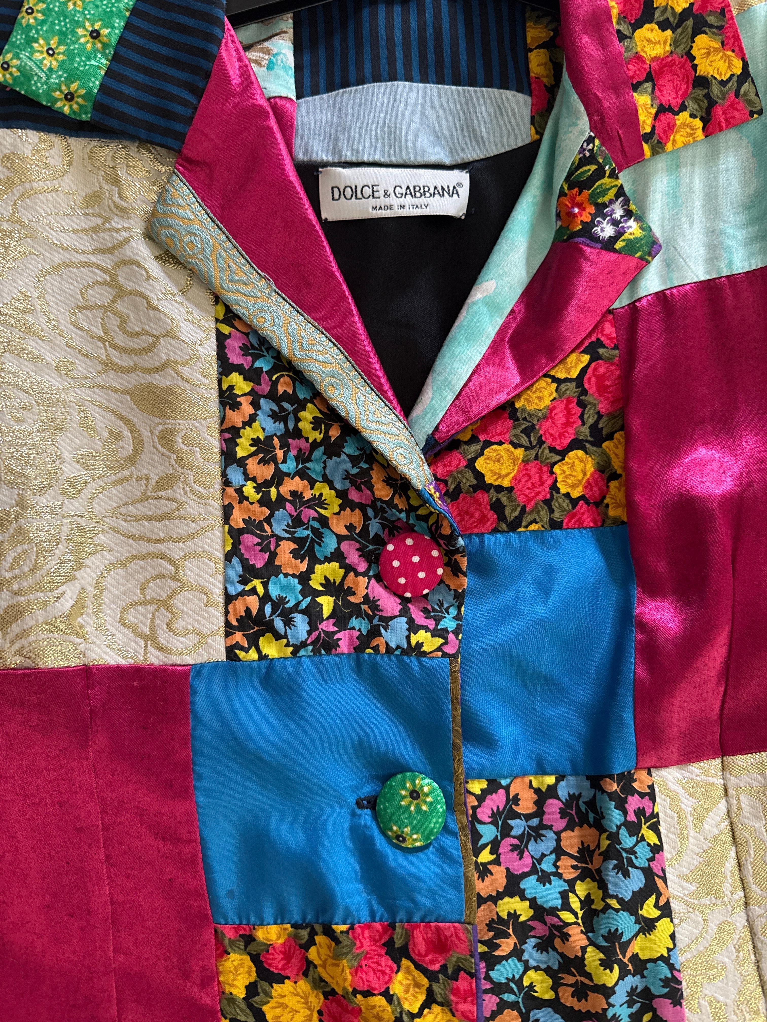 DOLCE & GABBANA P/E  1993 Giacca patchwork floreale Runway - See One in vendita 9