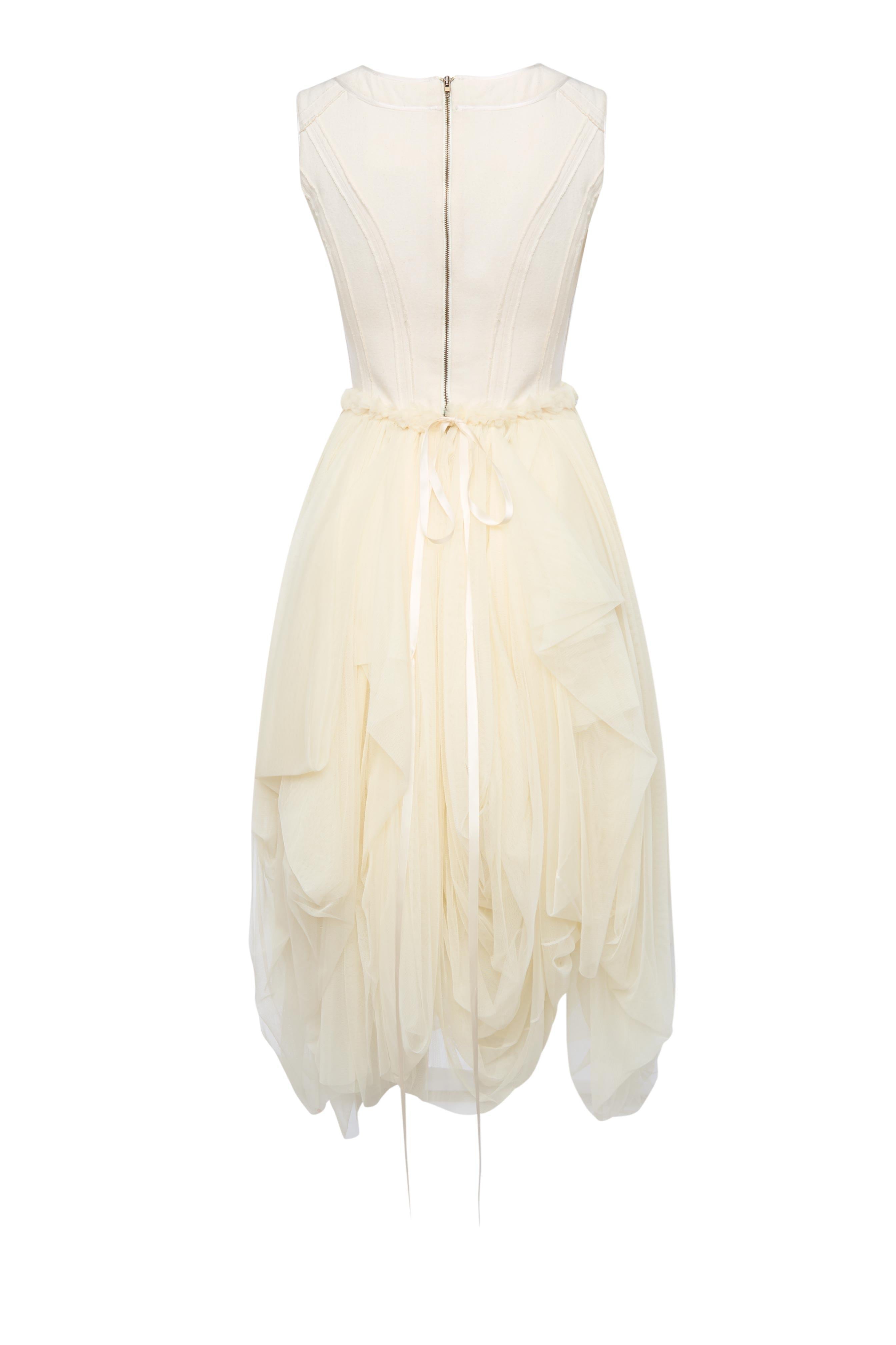 Beige Dolce & Gabbana S/S 1994 runway ivory ballerina gown