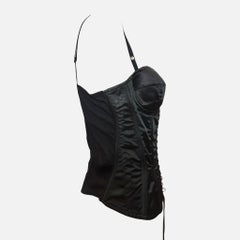 Dolce & Gabbana S/S 1995 Black Satin Lace-Up Boned Corset