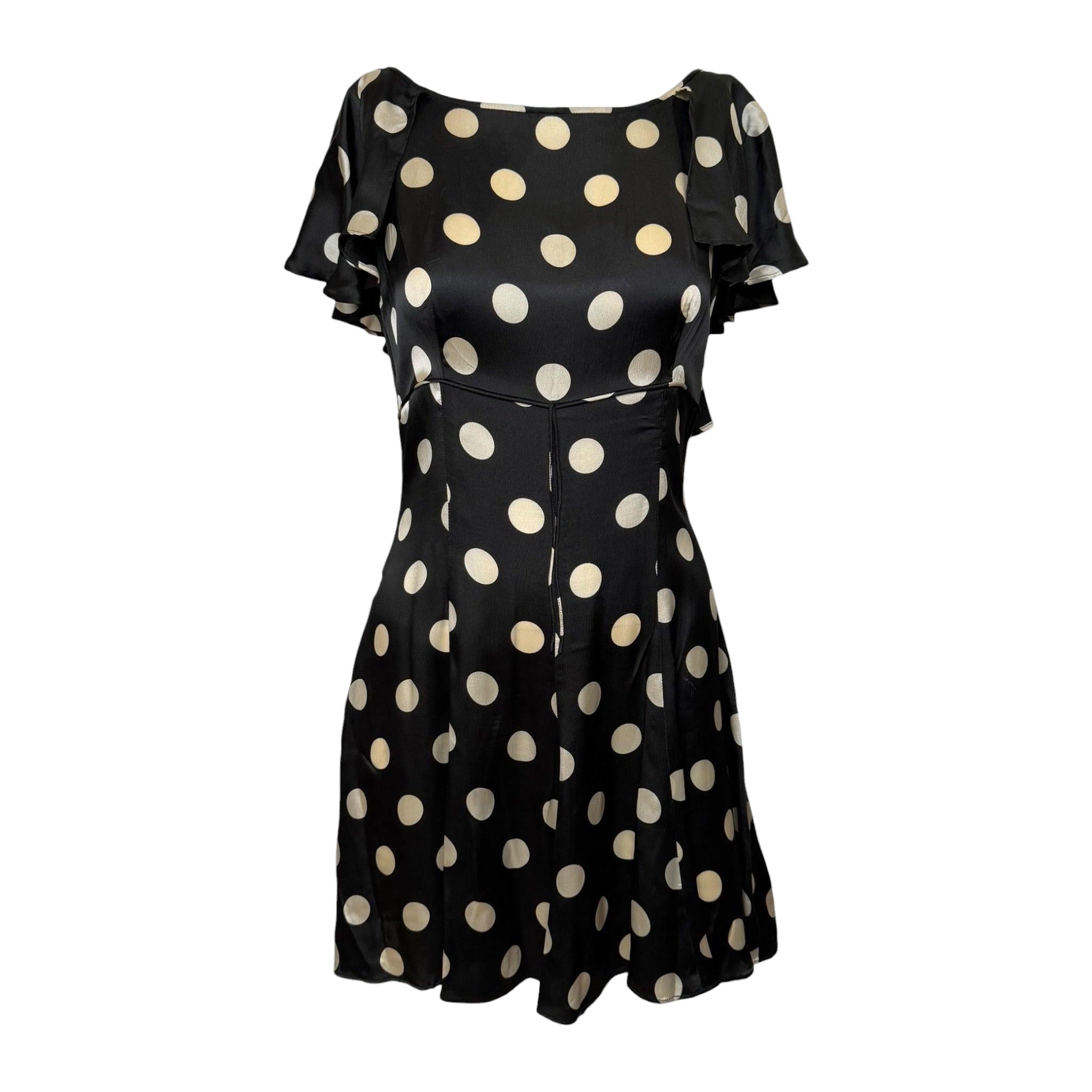 Dolce & Gabbana S/S 1995 Polka Dot Flutter Sleeve Mini Dress