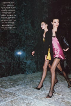 Dolce & Gabbana S/S 1995 Silk Slip Dress with Lace Trim