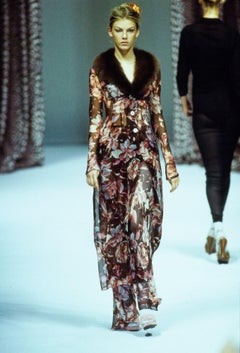 Dolce & Gabbana S/S 1997 Dark Floral Sheer Maxi Skirt
