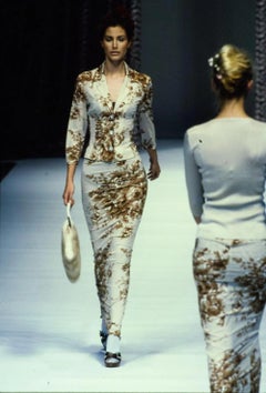 Dolce & Gabbana S/S 1997 Florales Seidenhemd und Rock Set