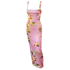Dolce & Gabbana Frühjahr/Sommer 1997 – Ungetragenes Abendkleid aus Seide mit Blumenmuster