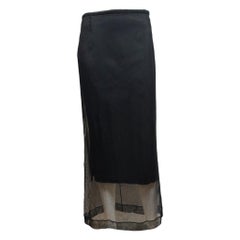 Dolce & Gabbana S/S 1998 Black Sheer Mesh Midi Skirt