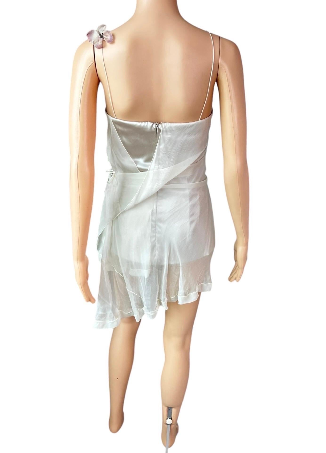 Dolce & Gabbana S/S 1998 Runway Stromboli Collection Butterfly Sheer Mini Dress 7