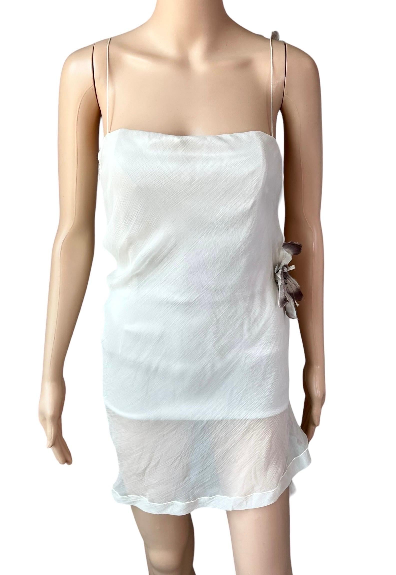 Dolce & Gabbana S/S 1998 Runway Stromboli Collection Butterfly Sheer Mini Dress 8