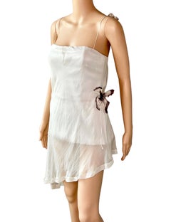 Dolce & Gabbana S/S 1998 Runway Stromboli Collection Butterfly Sheer Mini Dress
