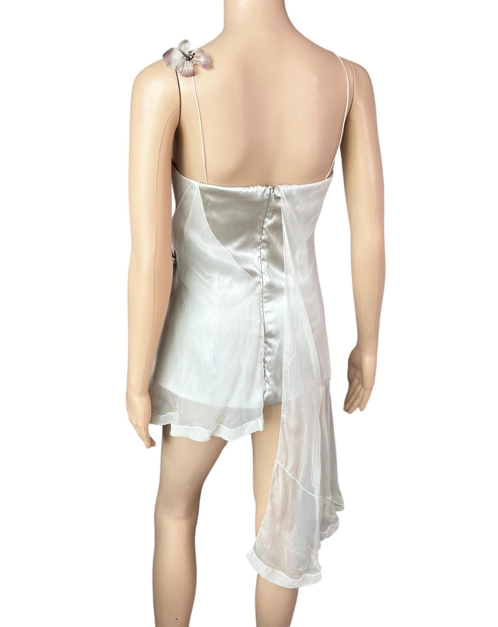 Dolce & Gabbana S/S 1998 Runway Stromboli Collection Butterfly Sheer Mini Dress 1
