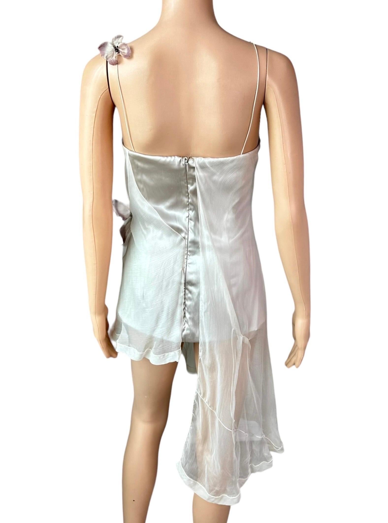 Dolce & Gabbana S/S 1998 Runway Stromboli Collection Butterfly Sheer Mini Dress 2