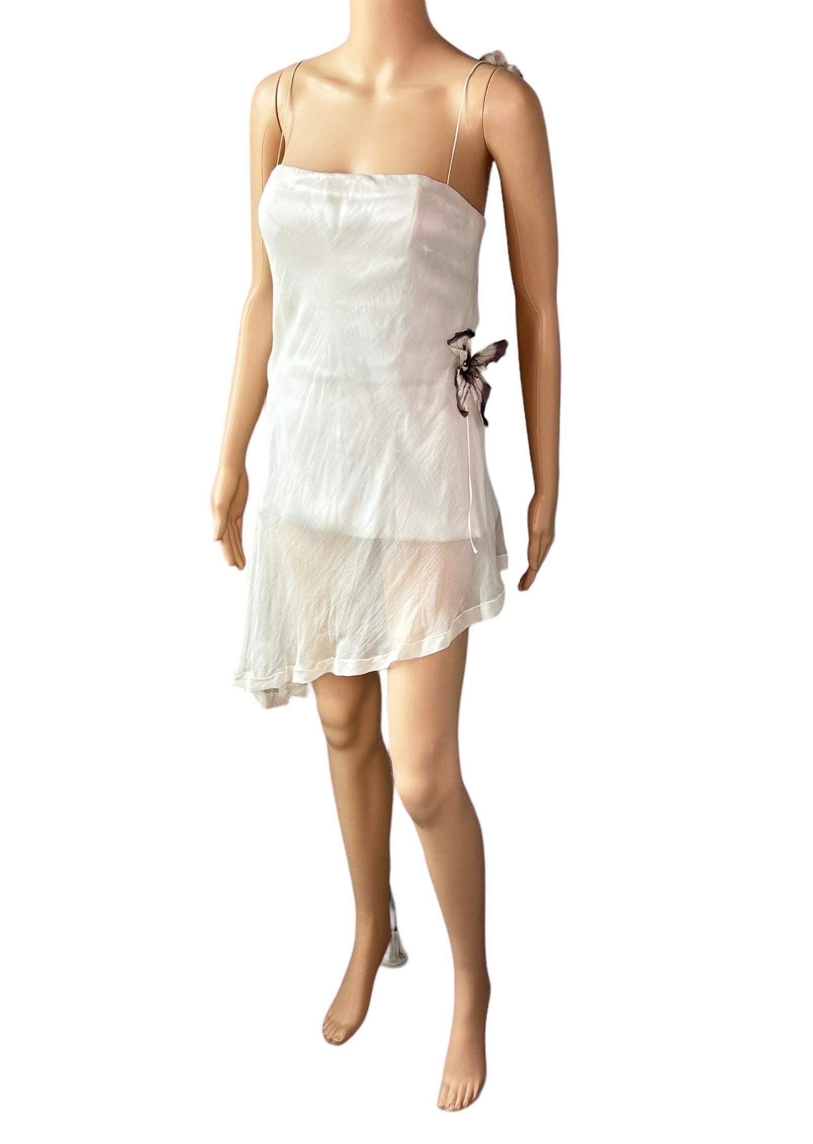 Dolce & Gabbana S/S 1998 Runway Stromboli Collection Butterfly Sheer Mini Dress 3