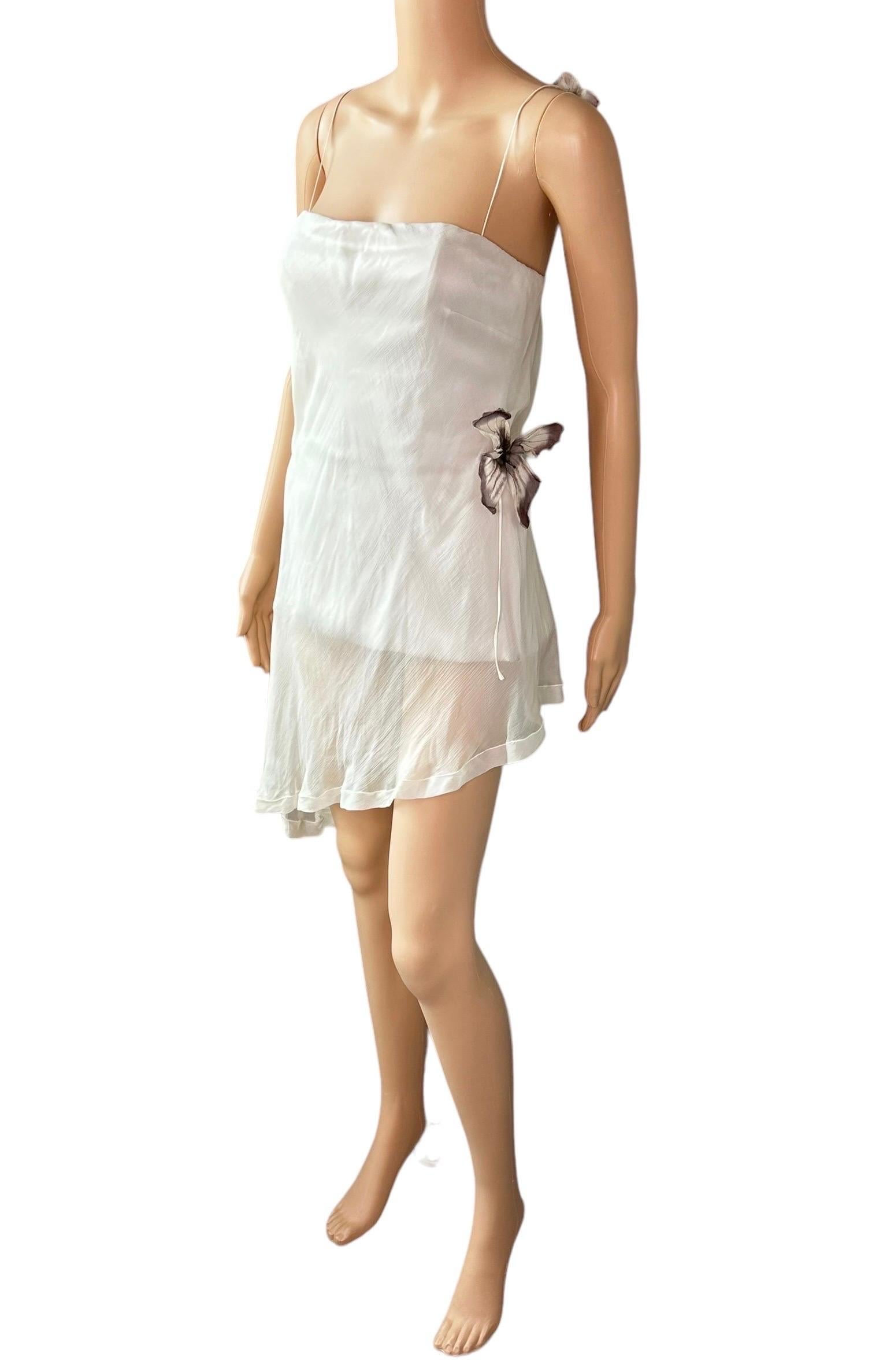 Dolce & Gabbana S/S 1998 Runway Stromboli Collection Butterfly Sheer Mini Dress 4
