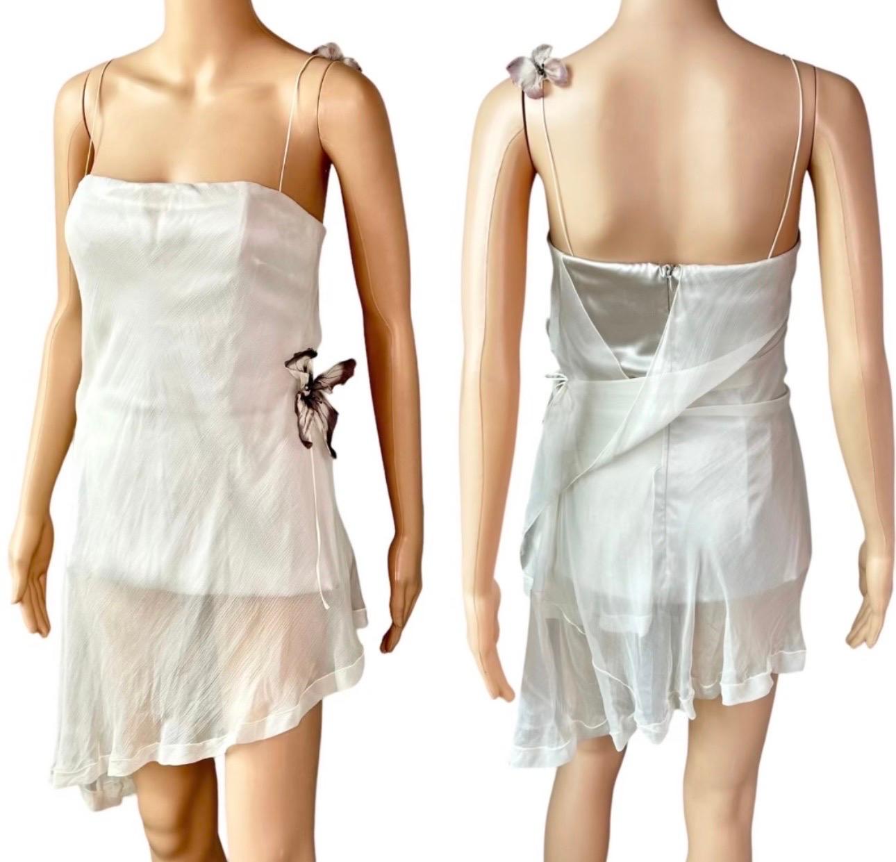 Dolce & Gabbana S/S 1998 Runway Stromboli Collection Butterfly Sheer Mini Dress