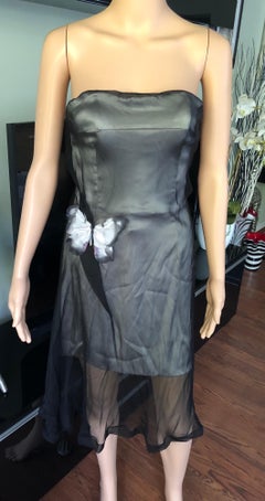 Dolce & Gabbana S/S 1998 Stromboli Vintage Kollektion Schmetterling Transparentes Seidenkleid