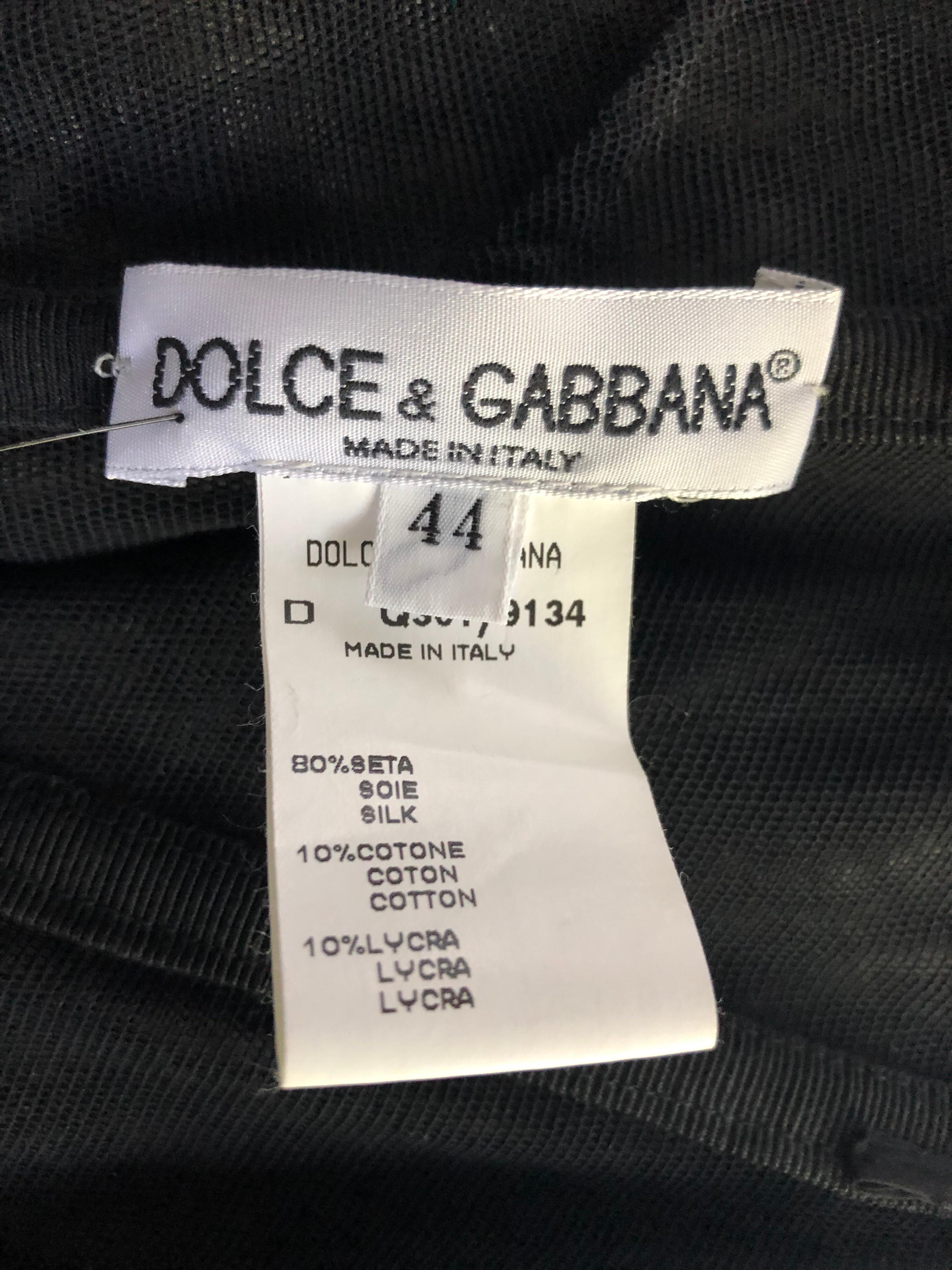 Dolce & Gabbana S/S 1998 Stromboli Vintage Collection Butterfly Sheer Silk Dress In Good Condition In Naples, FL