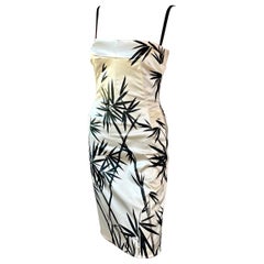 Dolce & Gabbana S/S 1999 Vintage Hand Painted Wet Look Bamboo Ivory Dress