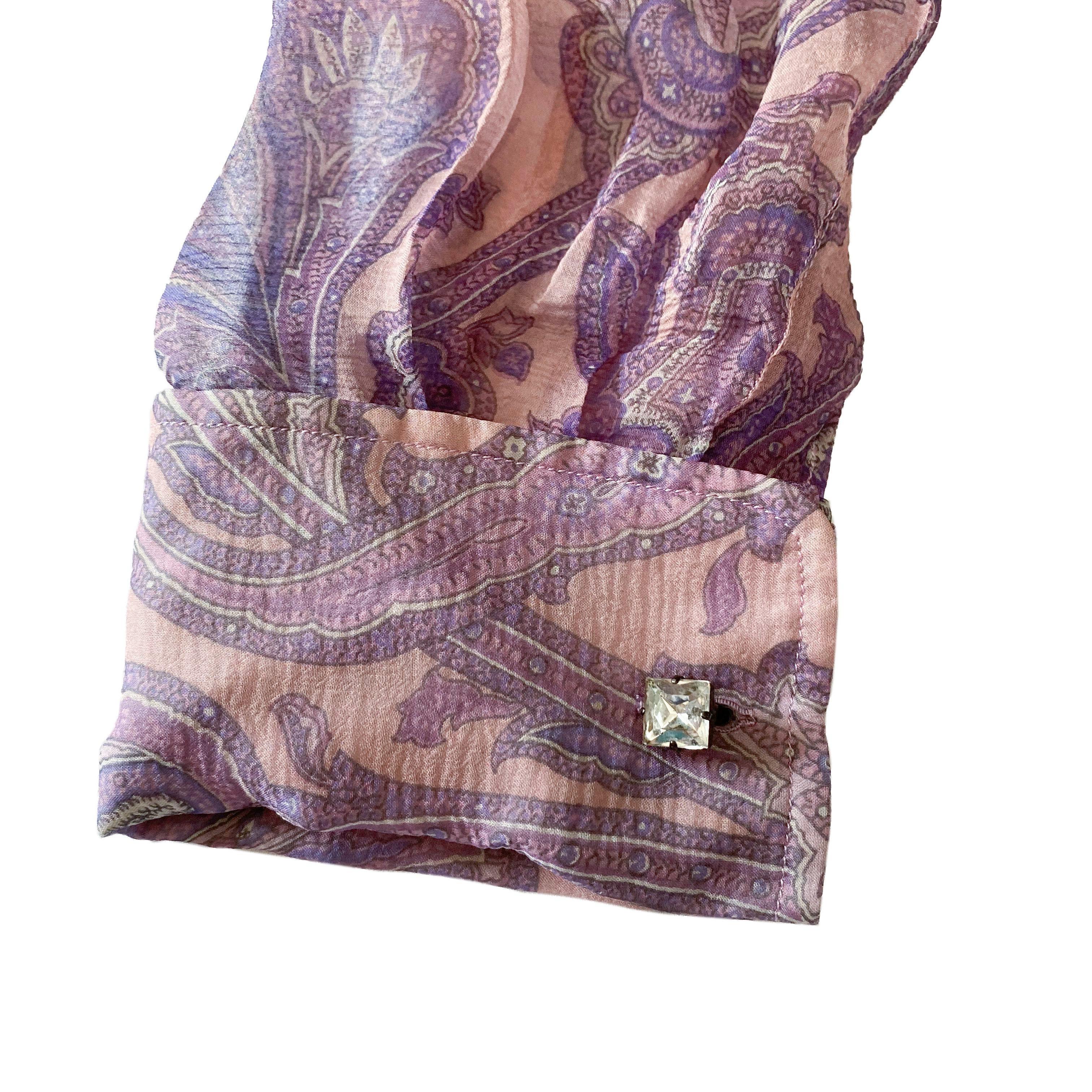 Dolce & Gabbana S/S 2000 “Mix & Match” Purple Paisley Shirt In Excellent Condition In Rome, IT