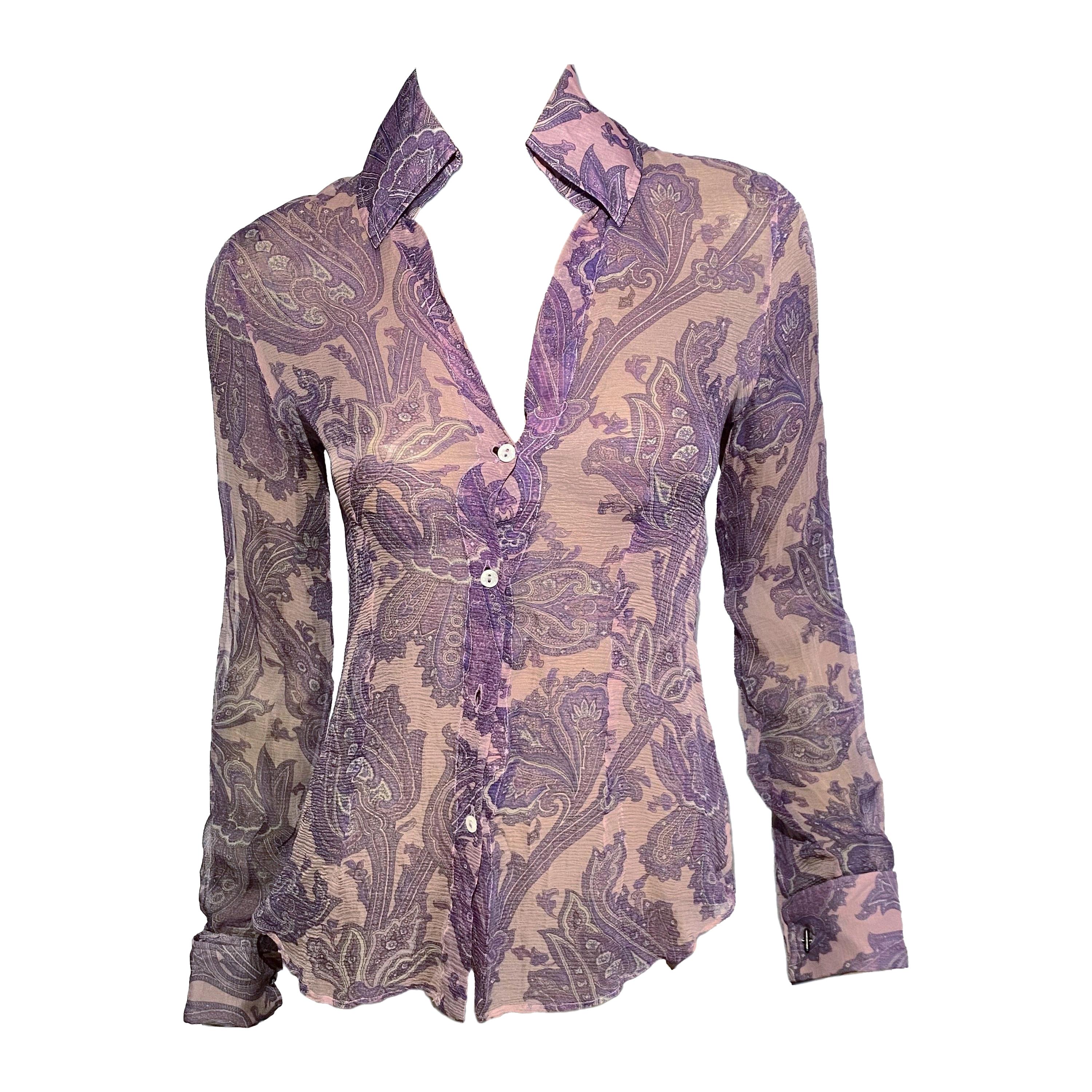 Dolce & Gabbana S/S 2000 “Mix & Match” Purple Paisley Shirt