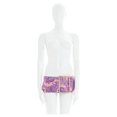 Dolce & Gabbana S/S 2000 Purple & pink silk micro mini skirt with Swarovski 