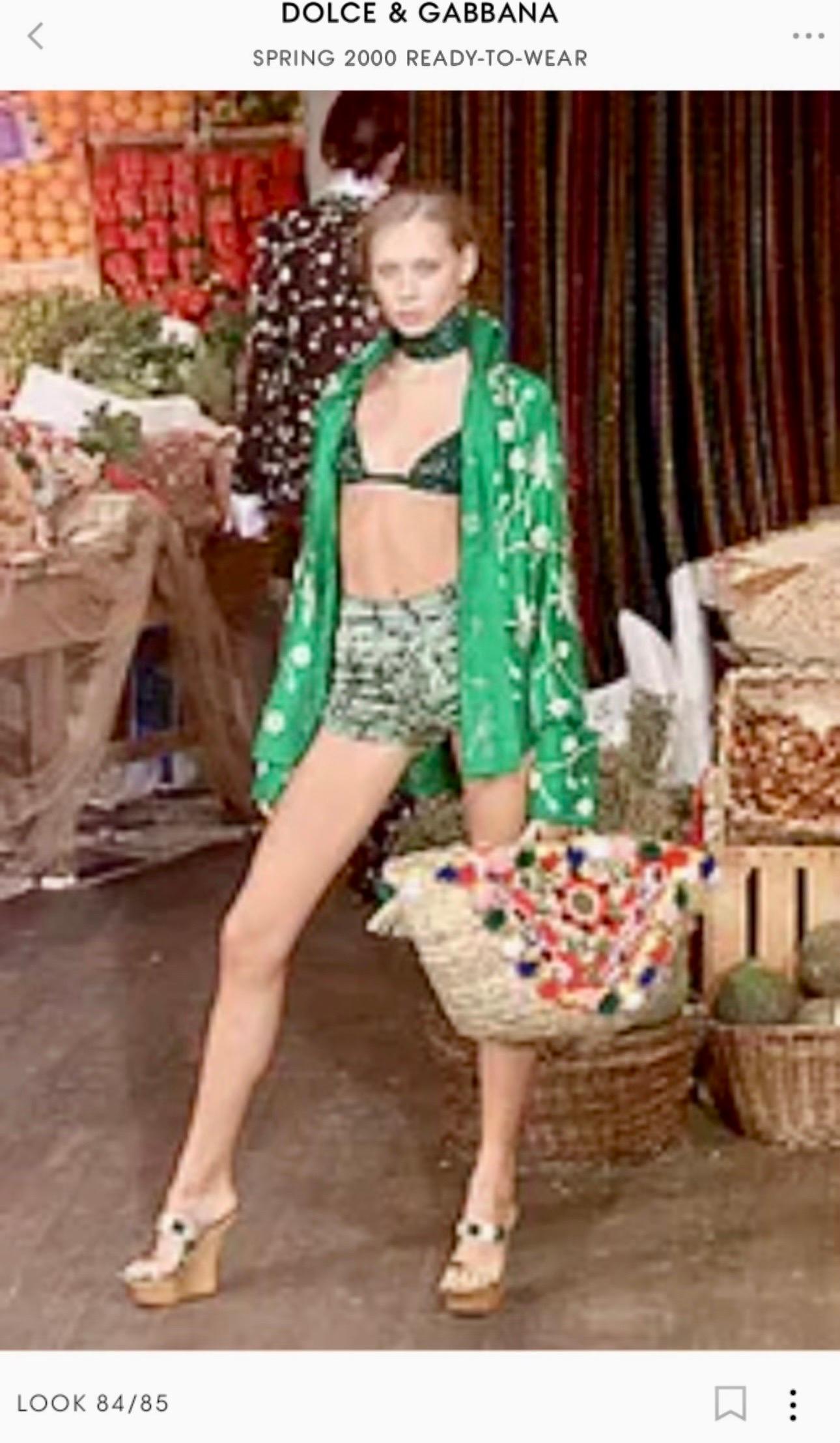 Dolce & Gabbana S/S 2000 Runway Bra Bralette Top & Shorts 2 Piece Set Ensemble 15