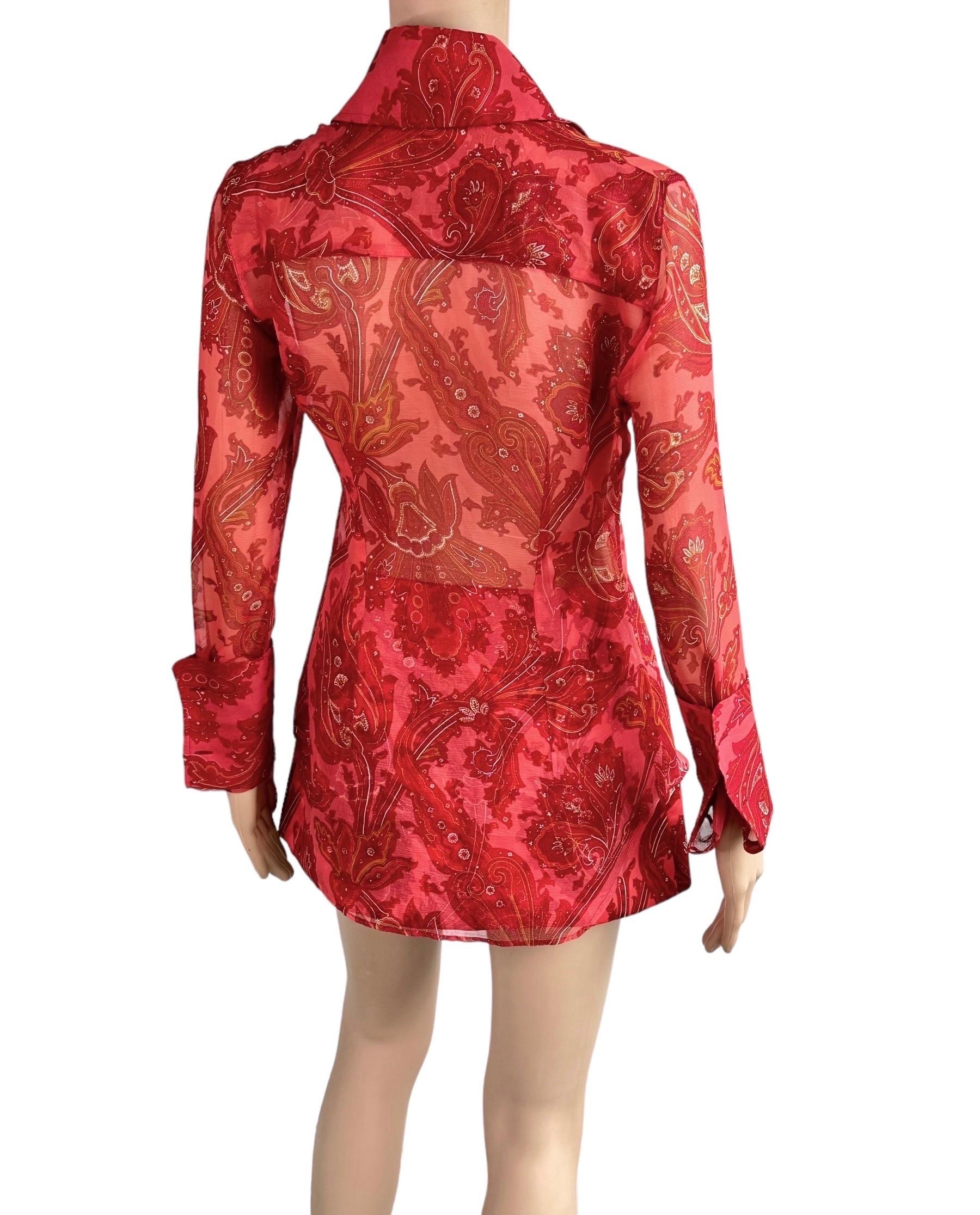 Dolce & Gabbana S/S 2000 Runway Sheer Blouse & Mini Skirt 2 Piece Set Ensemble 7