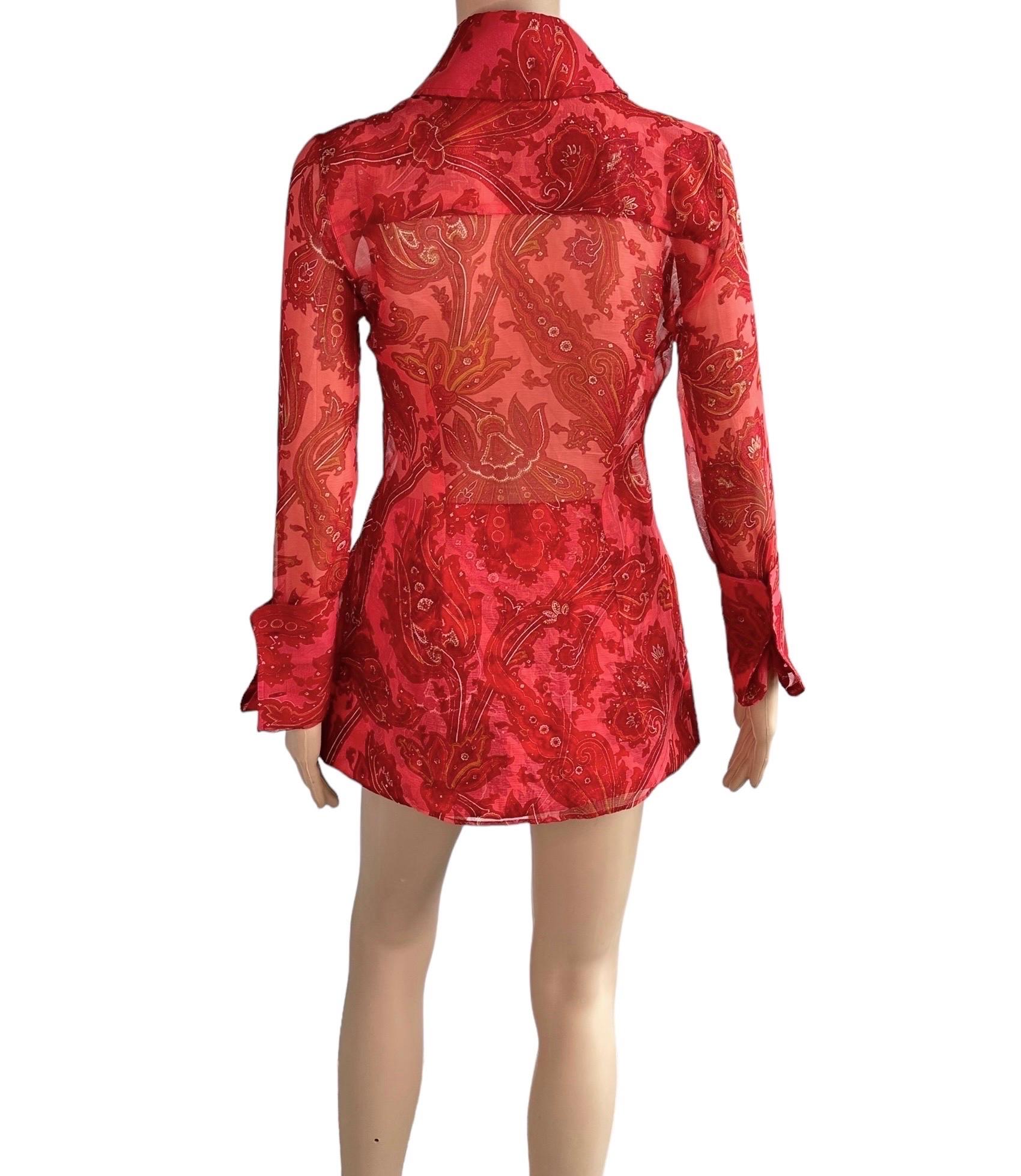 Dolce & Gabbana S/S 2000 Runway Sheer Blouse & Mini Skirt 2 Piece Set Ensemble 8
