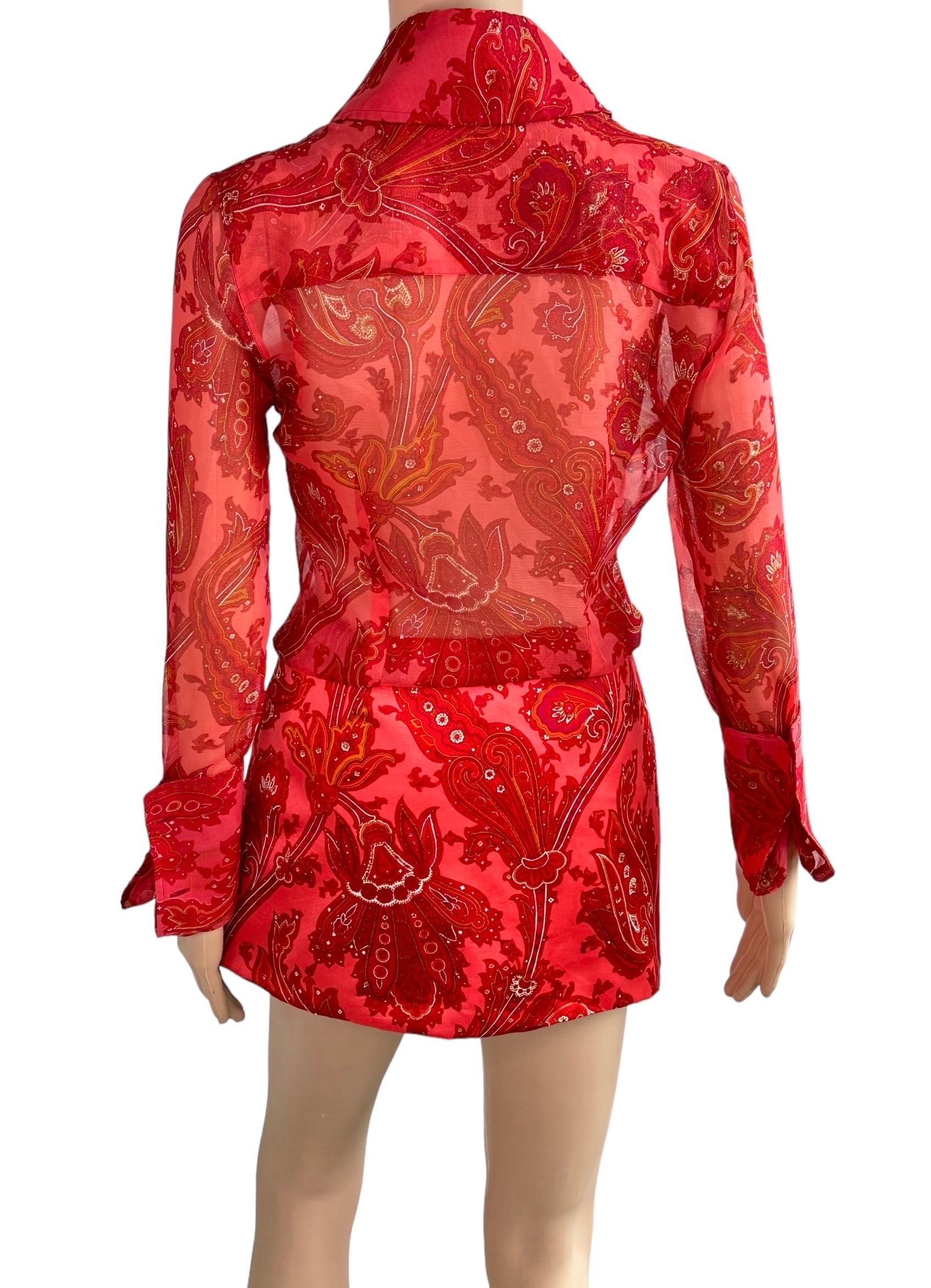 Dolce & Gabbana S/S 2000 Runway Sheer Blouse & Mini Skirt 2 Piece Set Ensemble 9