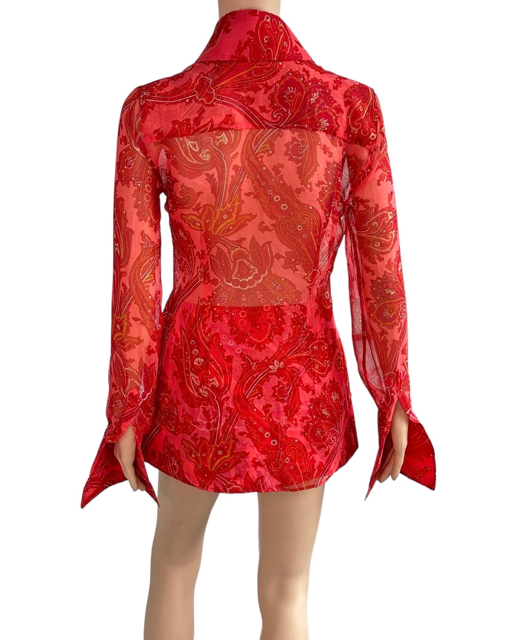 Dolce & Gabbana S/S 2000 Runway Sheer Blouse & Mini Skirt 2 Piece Set Ensemble 11