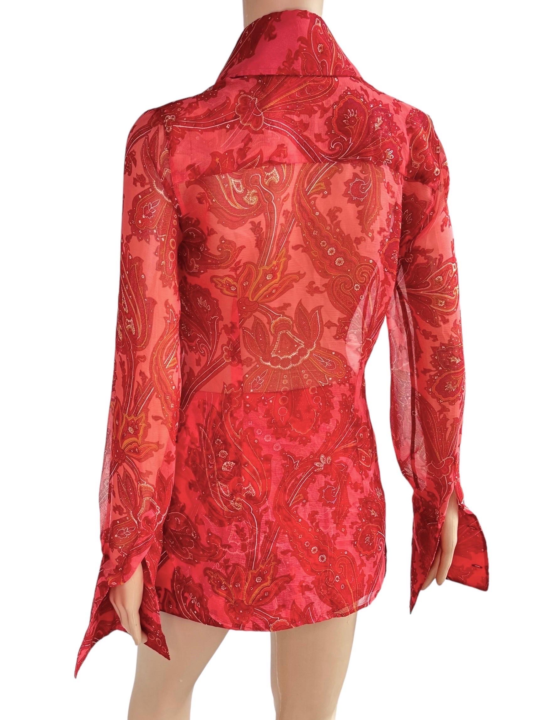 Dolce & Gabbana S/S 2000 Runway Sheer Blouse & Mini Skirt 2 Piece Set Ensemble 12